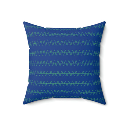 Spun Polyester Square Pillow Case “Snake Line 2.0 on Dark Blue”