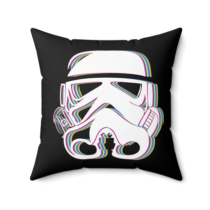 Spun Polyester Square Pillow Case ”Storm Trooper 16 on Black”