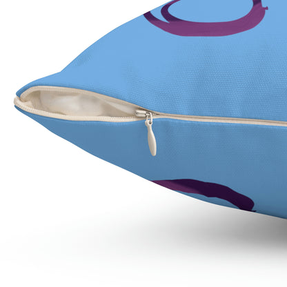 Spun Polyester Square Pillow Case ”Storm Trooper 4 on Light Blue”