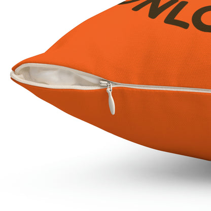 Spun Polyester Square Pillow Case "Dad Level Unlocked on Orange”