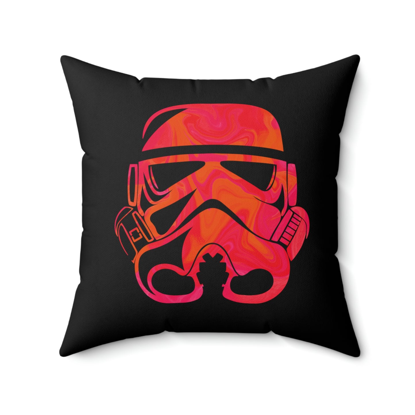 Spun Polyester Square Pillow Case ”Storm Trooper 9 on Black”