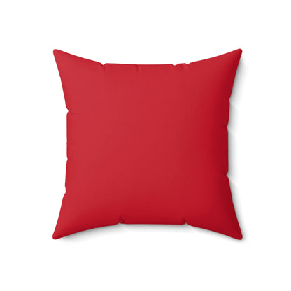 Spun Polyester Square Pillow Case “Knowledge Powered by Google on Dark Red”