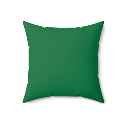 Spun Polyester Square Pillow Case “Moth Black on Dark Green”