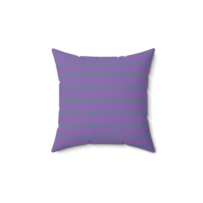 Spun Polyester Square Pillow Case “Snake Line 2.0 on Light Purple”