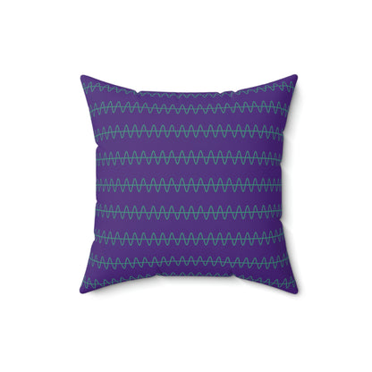 Spun Polyester Square Pillow Case “Snake Line 2.0 on Purple”