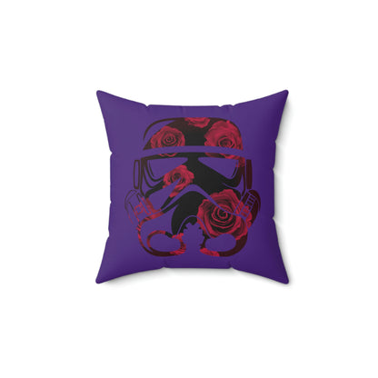 Spun Polyester Square Pillow Case ”Storm Trooper 15 on Purple”