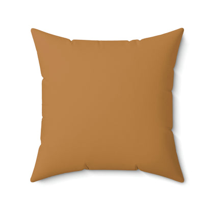 Spun Polyester Square Pillow Case ”Roof on Light Brown”