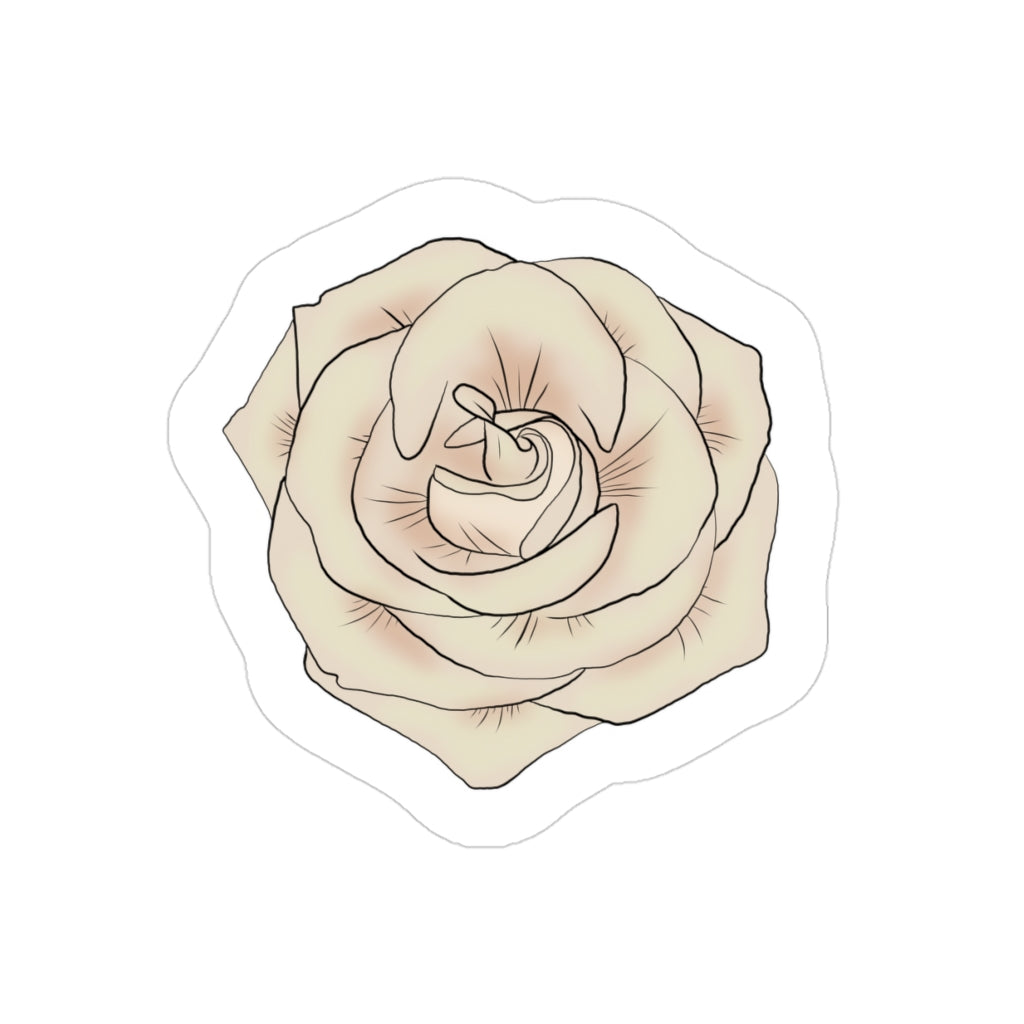 Transparent Outdoor Stickers, Die-Cut, 1pcs “Champagne Rose”