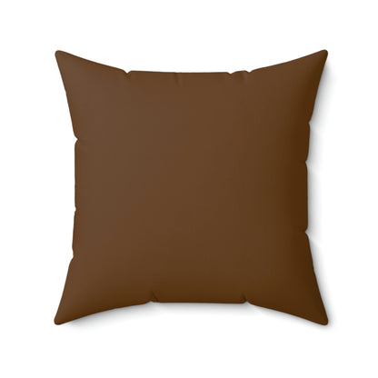 Spun Polyester Square Pillow Case "Hi Hungry I’m Dad on Brown”
