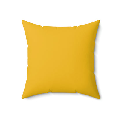 Spun Polyester Square Pillow Case "Mom Wow on Yellow”