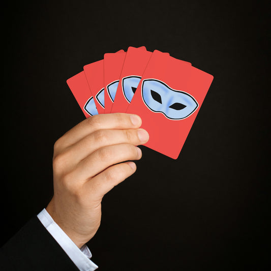 Custom Poker Cards “White Mask on Red”