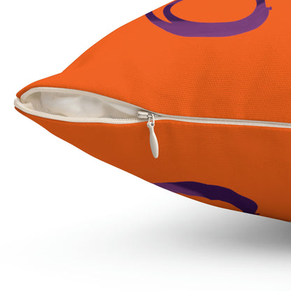 Spun Polyester Square Pillow Case ”Storm Trooper 4 on Orange”