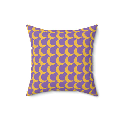Spun Polyester Square Pillow Case “Crescent Moon on Light Purple”