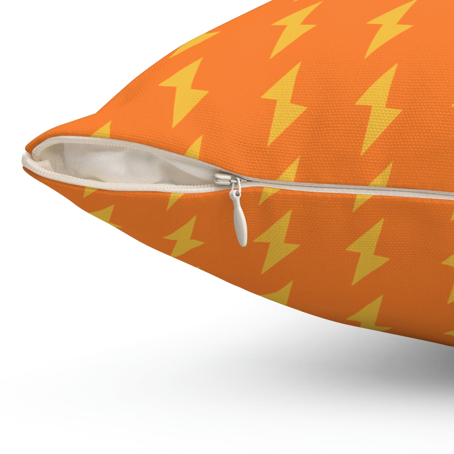 Spun Polyester Square Pillow Case “Electric Bolt on Crusta”