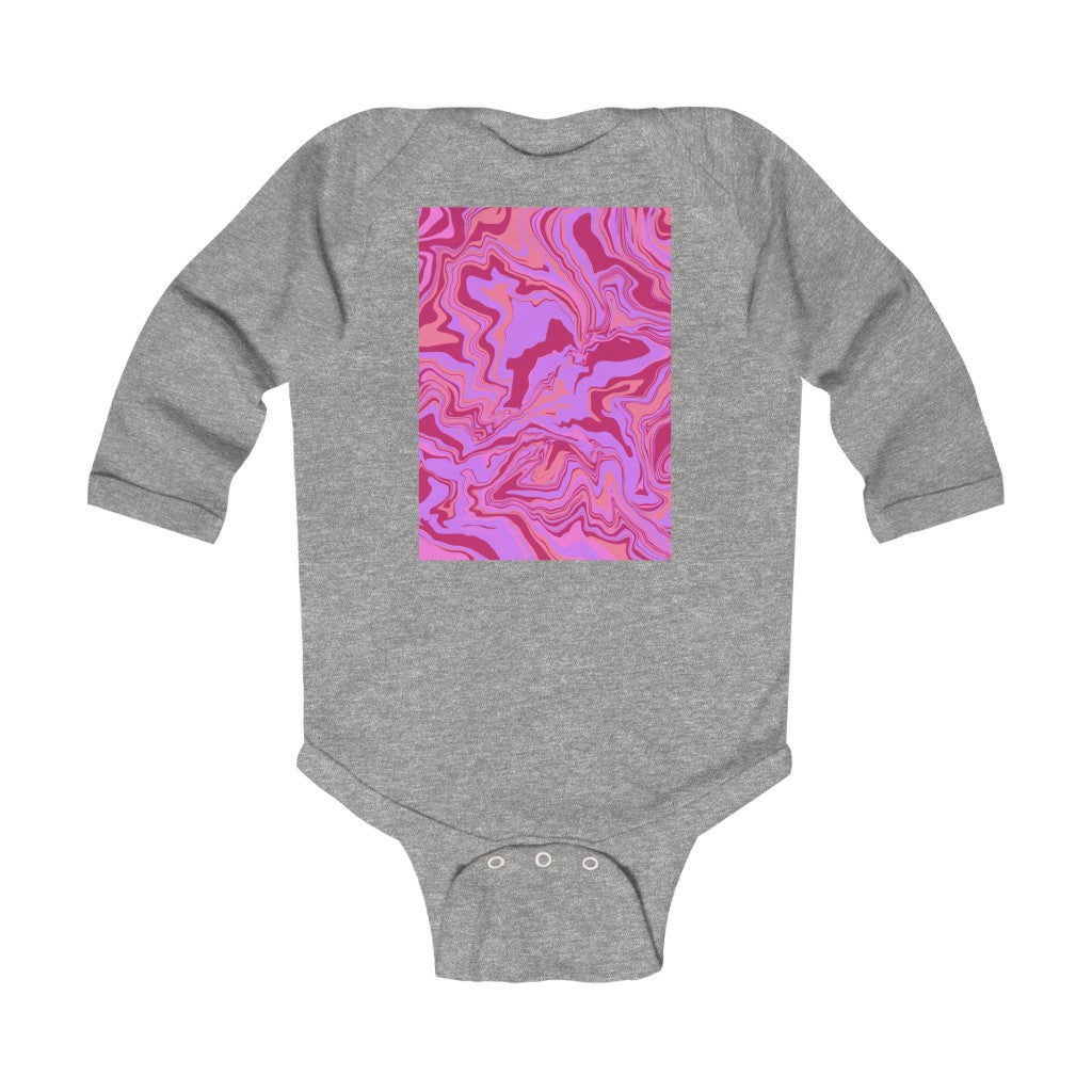 Infant Long Sleeve Bodysuit “Bubblegum Fluid”
