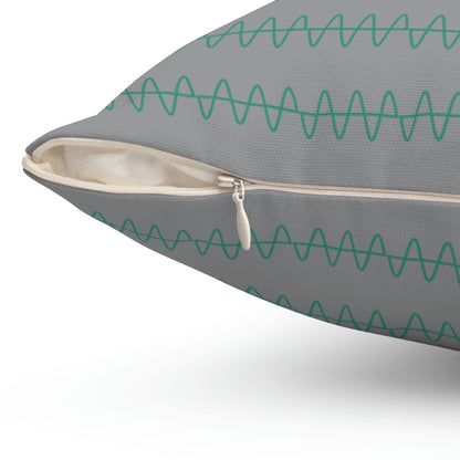 Spun Polyester Square Pillow Case “Snake Line 2.0 on Gray”