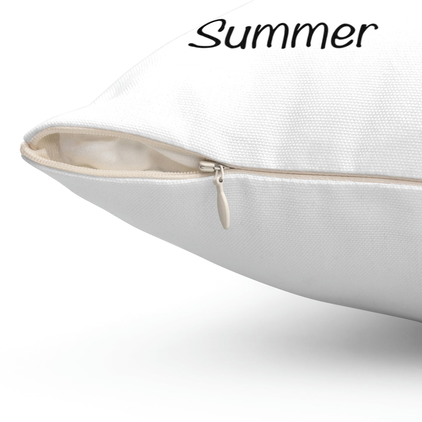 Spun Polyester Square Pillow Case ”Summer Photo on White”