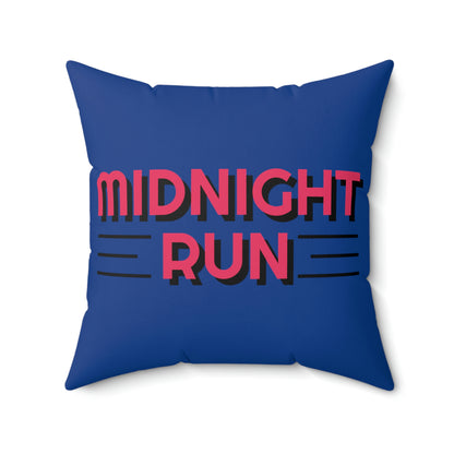 Spun Polyester Square Pillow Case "Midnight Run on Dark Blue”