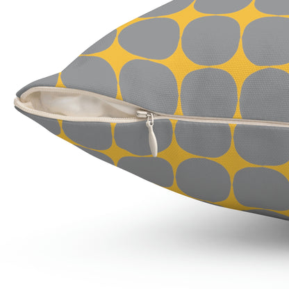 Spun Polyester Square Pillow Case “Rhombus Star on Gray”