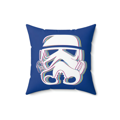 Spun Polyester Square Pillow Case ”Storm Trooper 16 on Dark Blue”