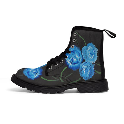Men's Canvas Boots  "Blue Carnations"