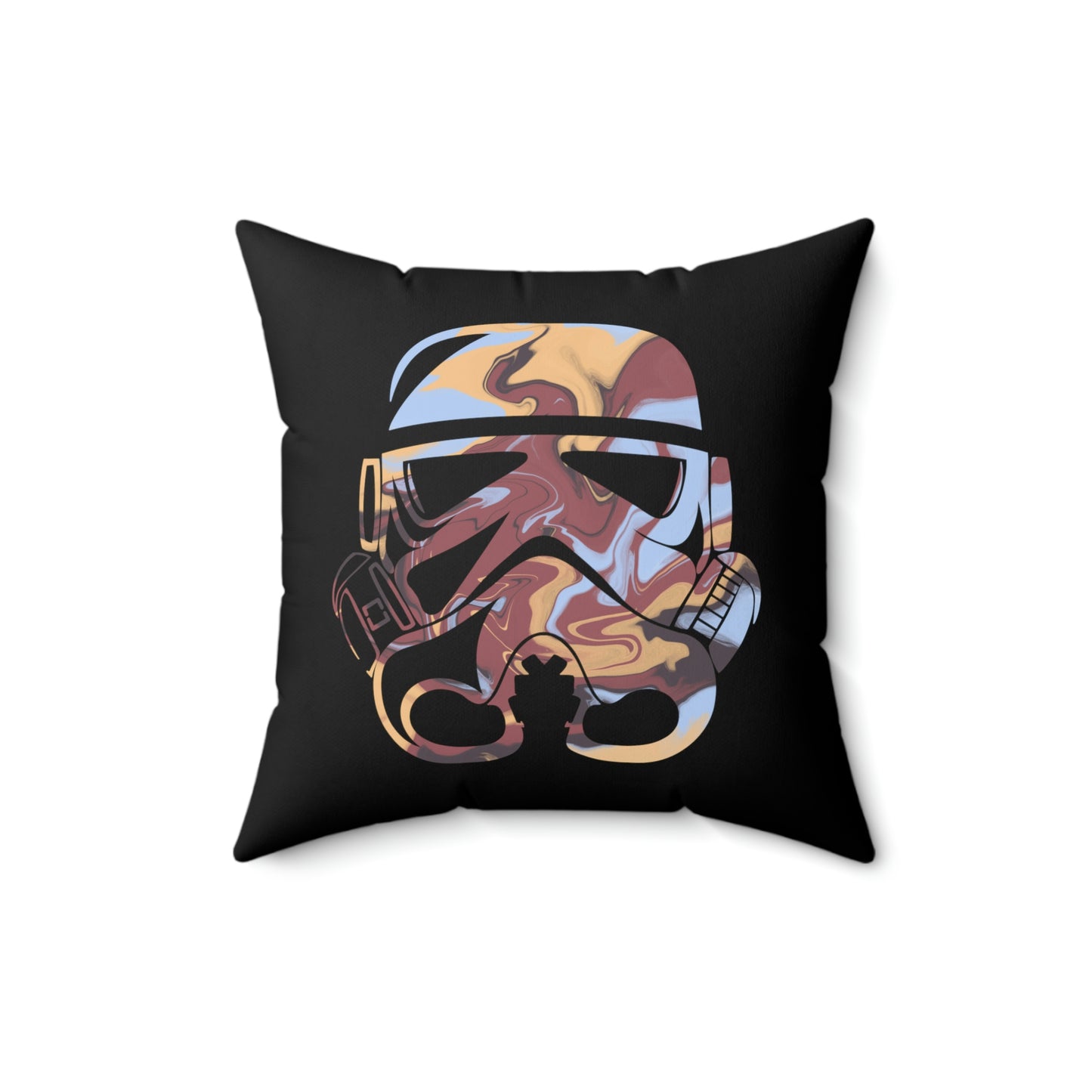Spun Polyester Square Pillow Case ”Storm Trooper 11 on Black”