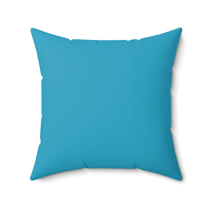Spun Polyester Square Pillow Case “Pooh Line on Turquoise”