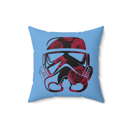 Spun Polyester Square Pillow Case ”Storm Trooper 15 on Light Blue”