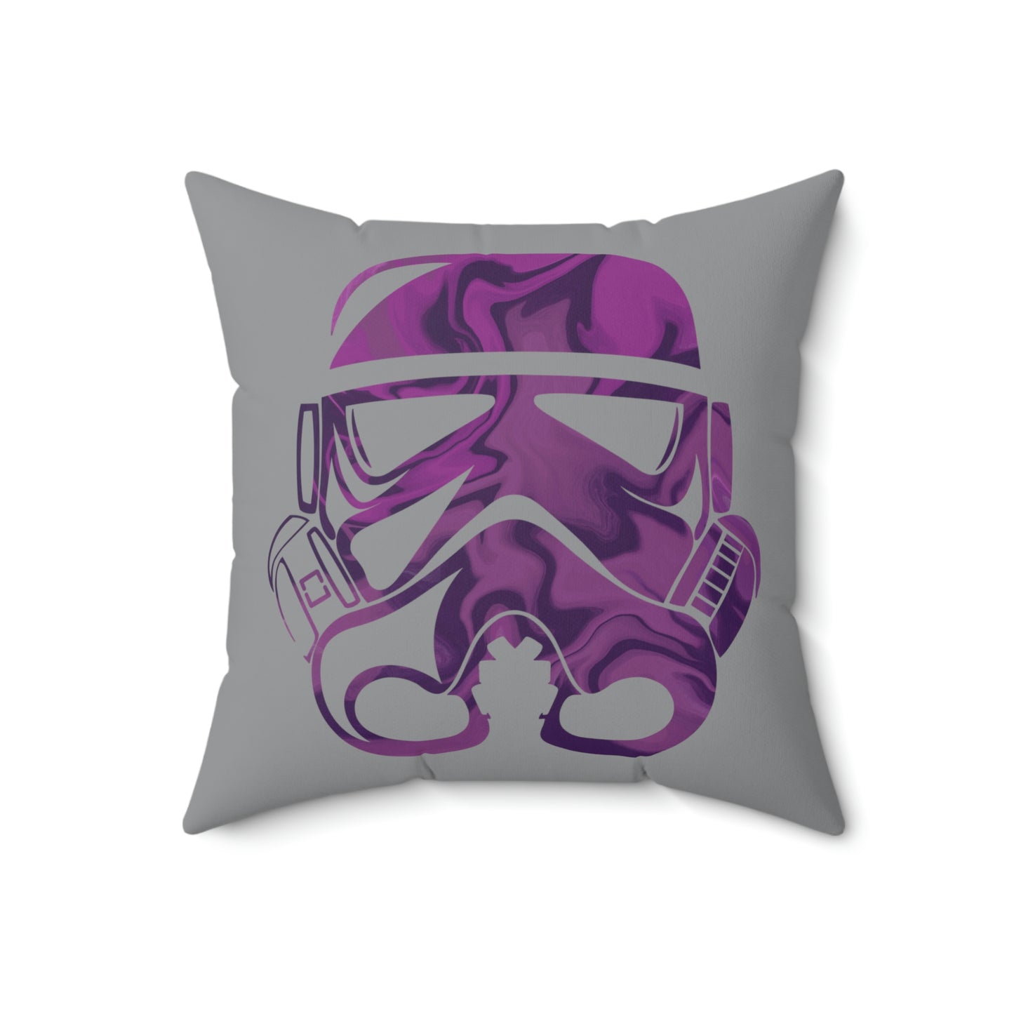 Spun Polyester Square Pillow Case ”Storm Trooper 4 on Gray”