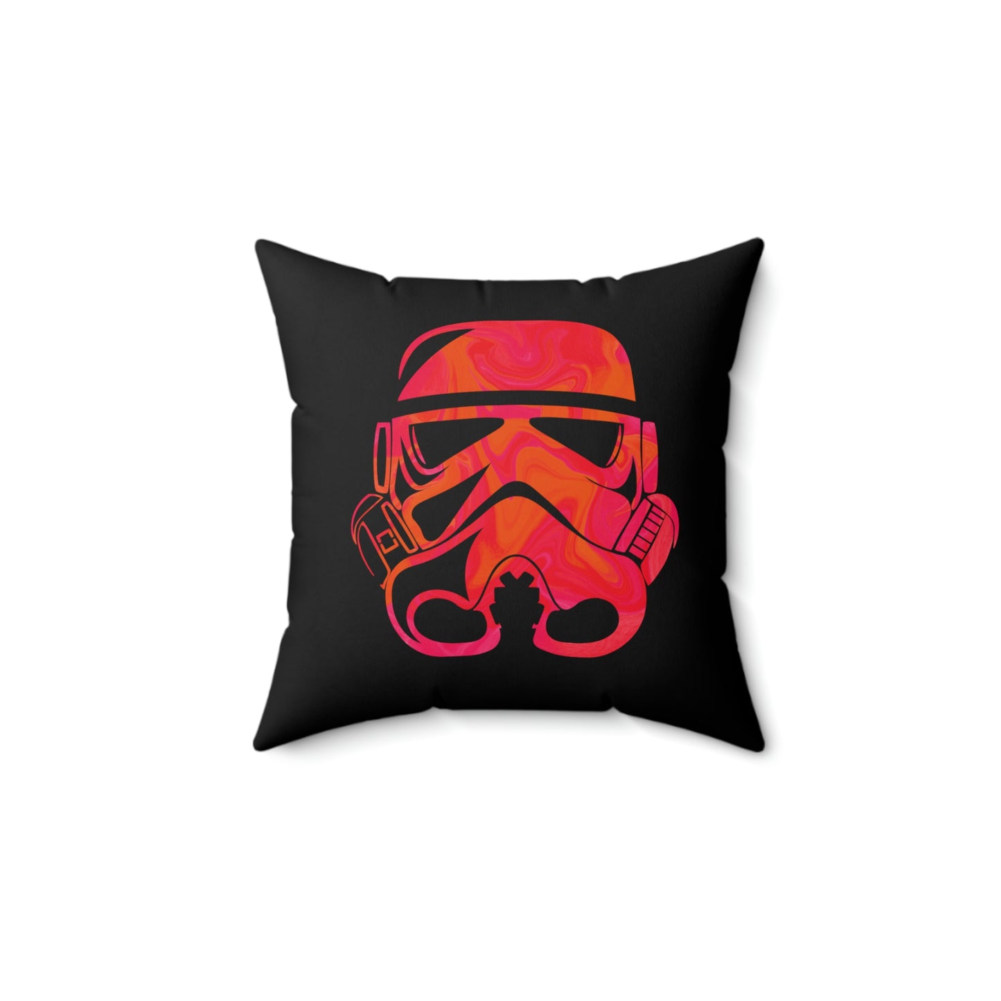 Spun Polyester Square Pillow Case ”Storm Trooper 9 on Black”