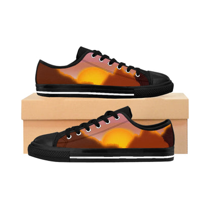 Low Top Men's Sneakers  "Blue Mountain Sunset"