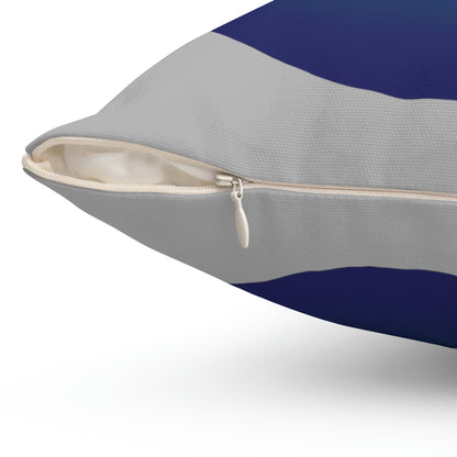 Spun Polyester Square Pillow Case ”Wave on Light Gray”