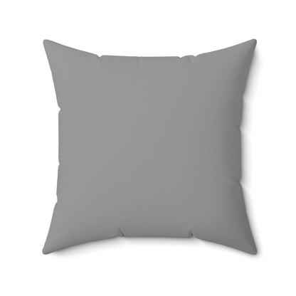 Spun Polyester Square Pillow Case "Mom Flowers on Gray”