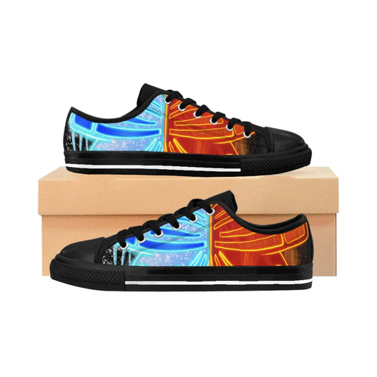 Low Top Men's Sneakers  "Fire and Ice Butterfly"
