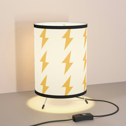Tripod Lamp with High-Res Printed Shade, US\CA plug “Electric Bolt”