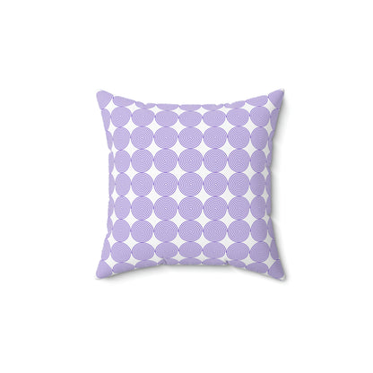 Spun Polyester Square Pillow Case ”Purple Spiral on White”