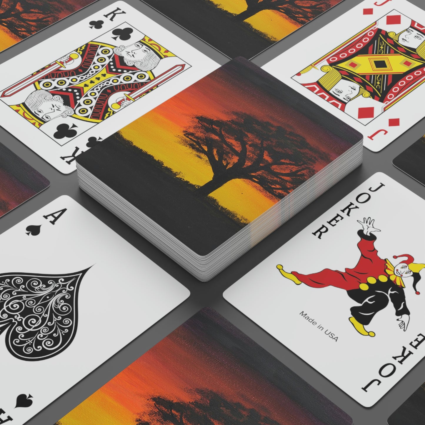 Custom Poker Cards “Shadow Tree Sunset”