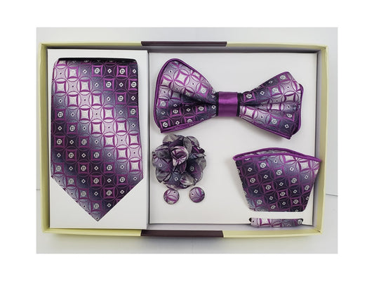 MashasCorner.com  St. Patrick - Purple Bow & Neck Tie Box 5 Set - GTB663-1