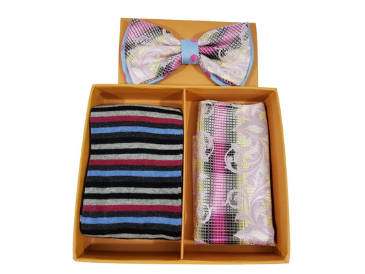 MashasCorner.com  Robert Lewis - Rose Bow Tie Hanky Socks Box 3 Set - RGB005 Rose