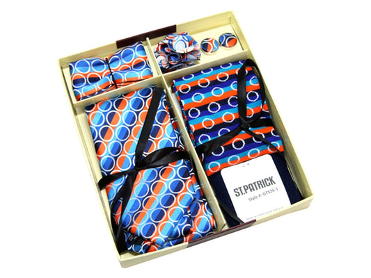 MashasCorner.com  St. Patrick - Blue Striped Necktie & Sock 5 Set - GTS 26-1