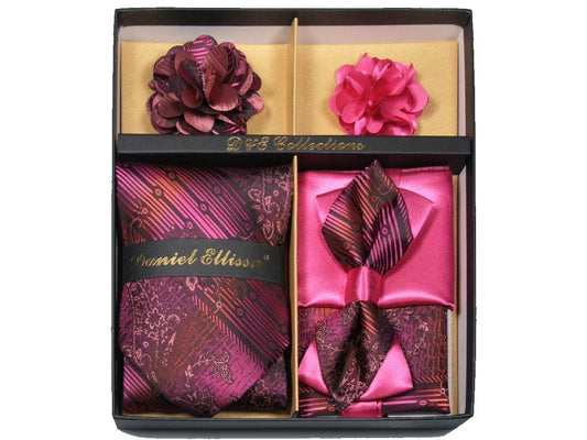 MashasCorner.com  Daniel Ellissa - Pink Fuchsia Bow & Neck Tie 6 Set - DE 115