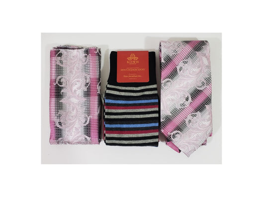 MashasCorner.com  Robert Lewis - Rose Neck Tie Hanky Socks Box 3 Set - RG005 Rose