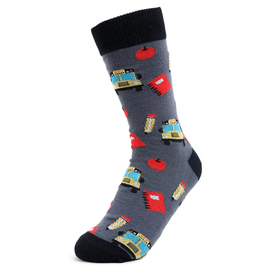 MashasCorner.com   Women's Back to School Novelty Socks - MC-LNVS1915-GRY