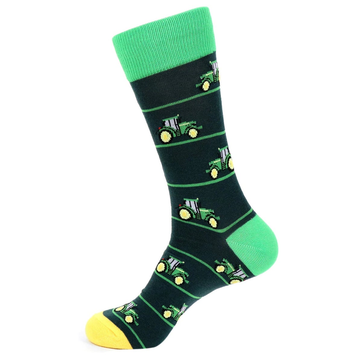 MashasCorner.com   Men's Green Tractor Novelty Socks - MC-NVS19519-NVY