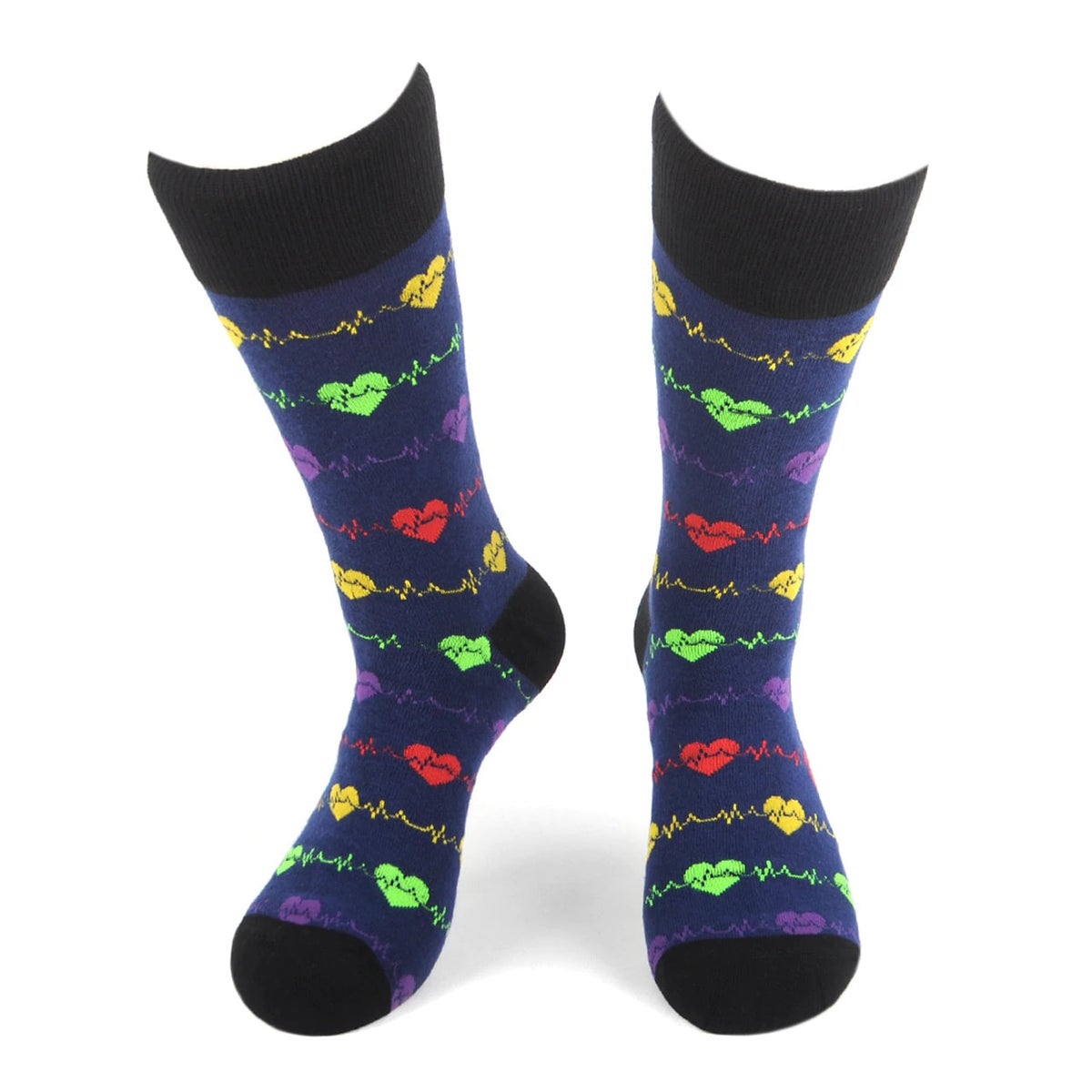 MashasCorner.com   Men's Heart Monitor Novelty Socks - MC-NVS19572-NV