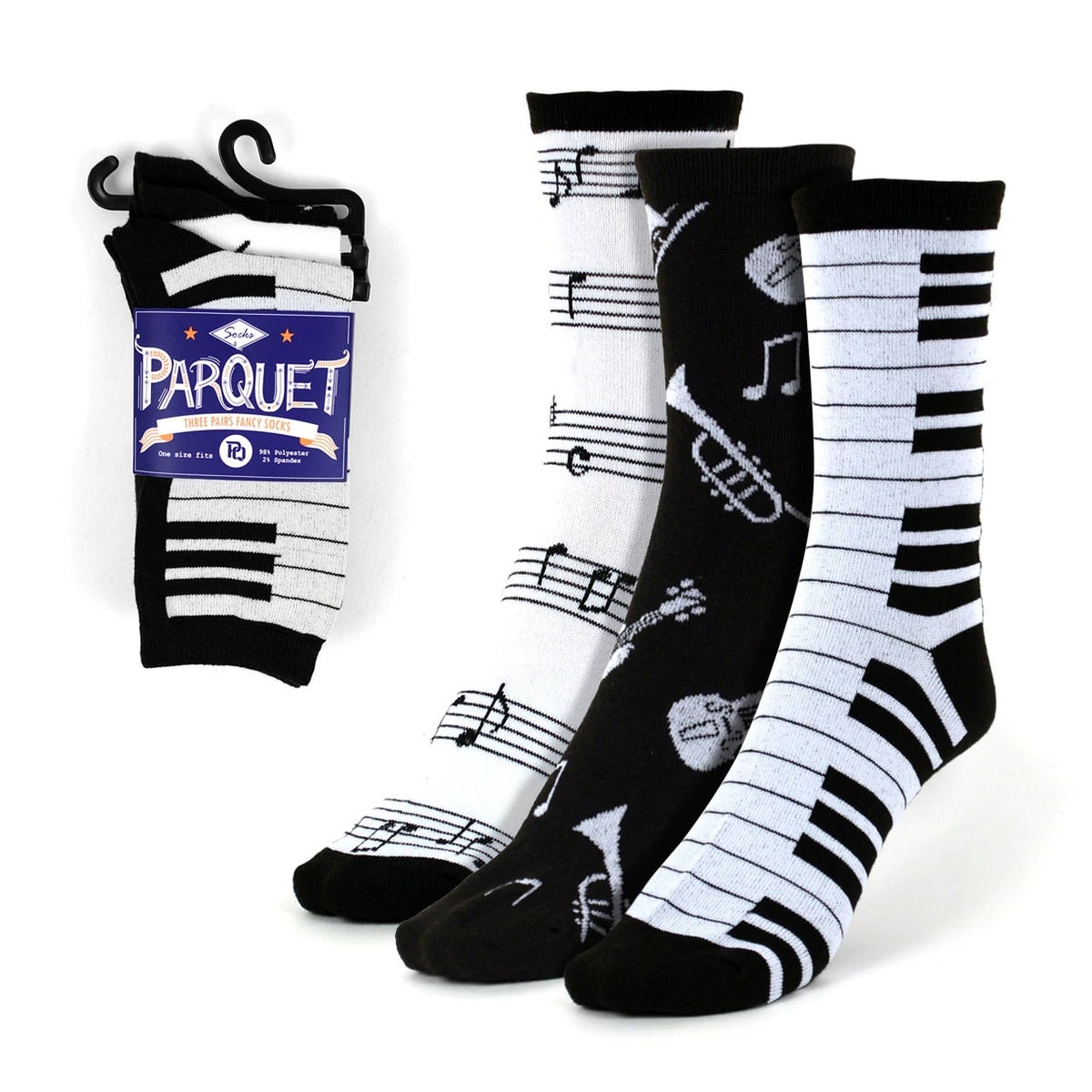 MashasCorner.com  3 pairs Women's Music Theme Novelty Socks