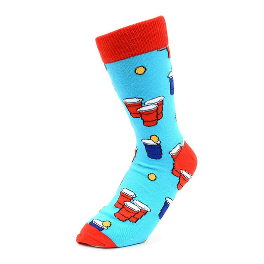MashasCorner.com   Women's Beer Pong Novelty Socks - MCLNVS1912-Blue