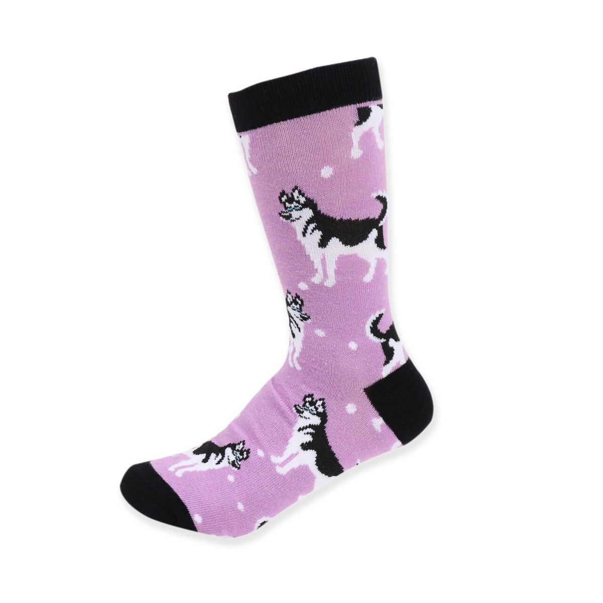 MashasCorner.com   Women's Novelty Siberian Husky Dog Socks Purple - MCLNVS19408-PUR