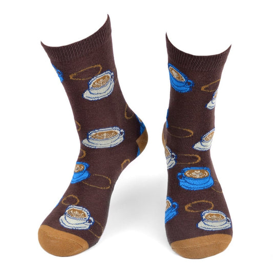 MashasCorner.com   Women's Coffee Novelty Socks Brown - MCLNVS19419-BR