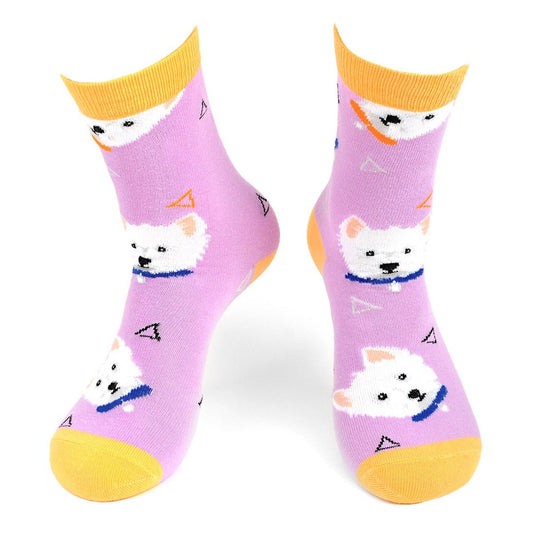 MashasCorner.com   Women's Dog Novelty Socks Lavender - MCLNVS19421-LAV